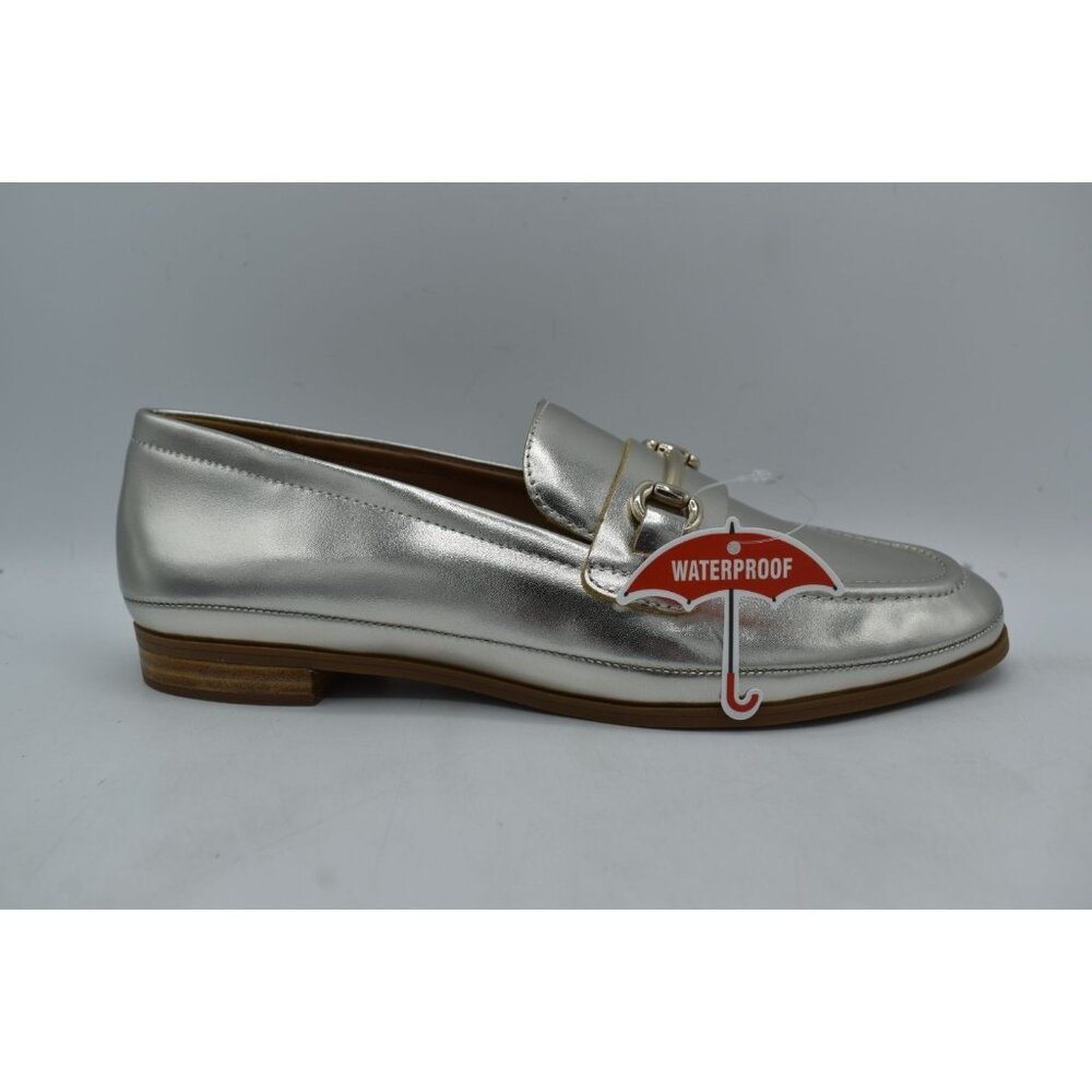 Blondo Women Size 11 Benita Platinum Metallic Leather WP Slip On Loafers Shoes - Picture 6 of 11